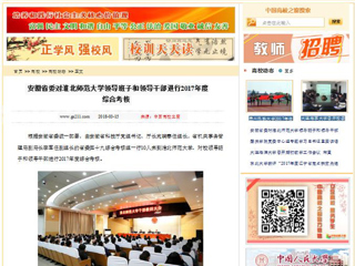 【中国高校之窗】安徽省委对MG冰球突破官网网站领导班子和领导干部进行2017年度综合考核