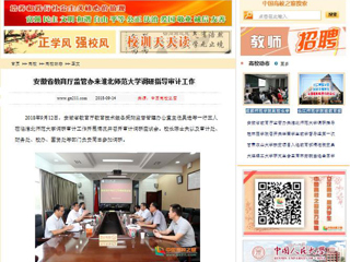 【中国高校之窗】安徽省教育厅监管办来MG冰球突破官网网站调研指导审计工作