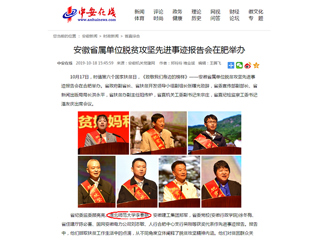 《中安在线》报道冰球官网李春艳老师受安徽省属单位脱贫攻坚先进事迹报告会表彰