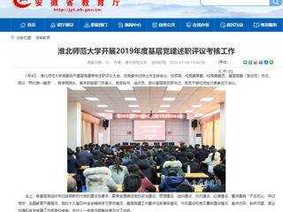【安徽教育网】：MG冰球突破官网网站开展2019年度基层党建述职评议考核工作