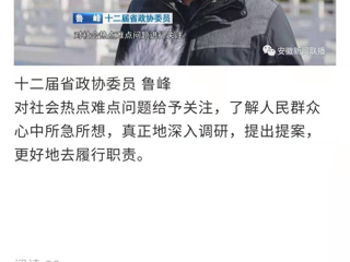 《安徽新闻联播》报道冰球官网省政协委员鲁峰精心准备提案，充分履职尽责