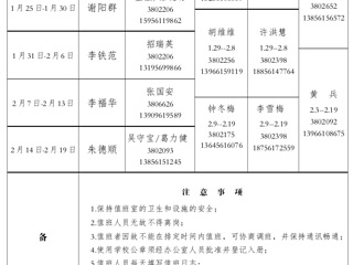 MG冰球突破官网网站（相山校区）学校办公室2016年寒假值班表