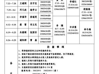 MG冰球突破官网网站（相山校区）学校办公室2013年暑假值班表