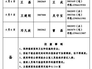 MG冰球突破官网网站(相山校区)学校办公室2013年清明期间值班表